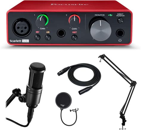 Focusrite Scarlett Solo 3rd Gen Usb Audio Interface Bundle With At2020
