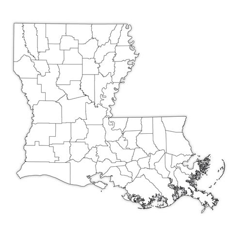 Louisiana Blank Map Hd