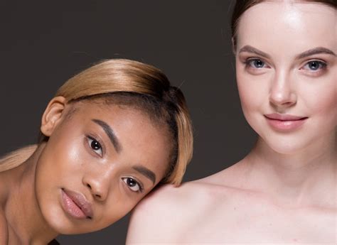 Premium Photo Women Black And White Skin Ethnic Beauty Cosmetic Skin Care