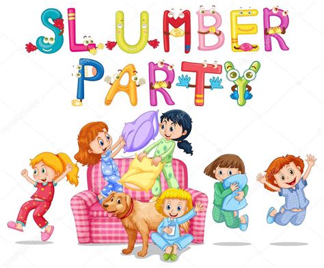 Pictures Slumber Party Clip Art Slumber Party With Girls In Pajamas