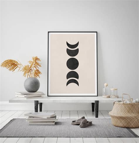 Sun And Moon Print Set Of 2home Decor Terracotta Black And Etsy