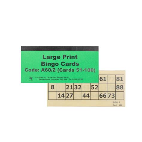 Large Bingo Cards Cards 51 100