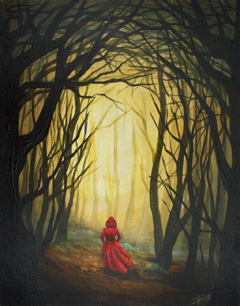 Learn To Paint Red Riding Hood In A Dark Forest With Glow With An Apple