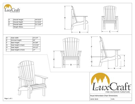 Luxcraft Upright Adirondack Chair With Elevated Seat Height