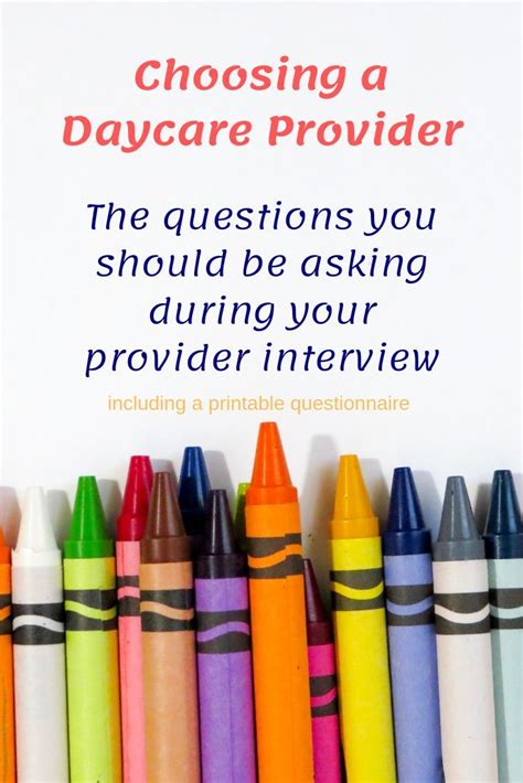 Questions To Ask A Potential Daycare Provider