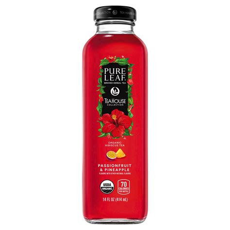 Pure Leaf Tea House Collection Passion Fruit And Pineapple Hibiscus Tea 14 Fl Oz Glass Bottle Iced