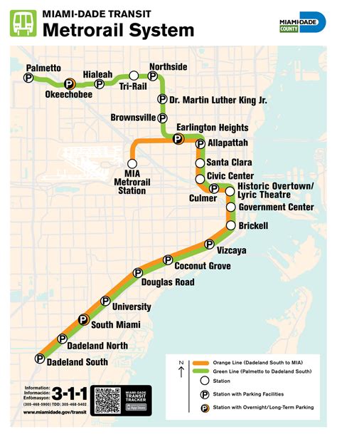 Official Map Miami Dade Metrorail System Miamis Transit Maps