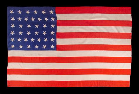 38 Star Antique American Flag Colorado Statehood Ca 1876 1889 For