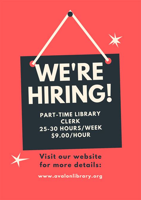 Red And Black Bold Were Hiring Flyer Avalon Public Library