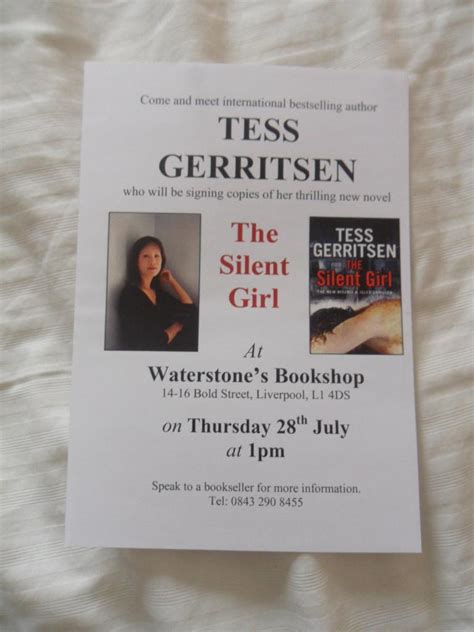 The Silent Girl Signed Inscribed Uk First Edition Hardcover With Event Flyer Von Tess