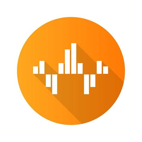 Geometric Music Wave Orange Flat Design Long Shadow Glyph Icon