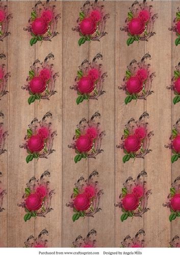 A4 Paper Red Roses On Sepia Wood Background Cup103950689143
