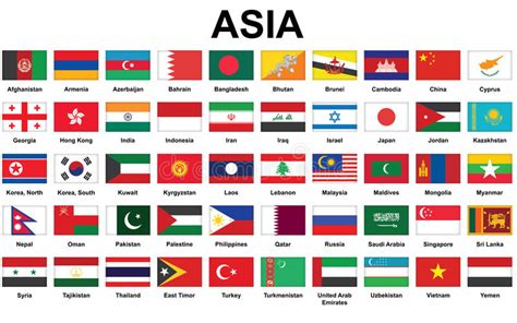 Banderas De Países Asiáticos Ilustración Del Vector Ilustración De
