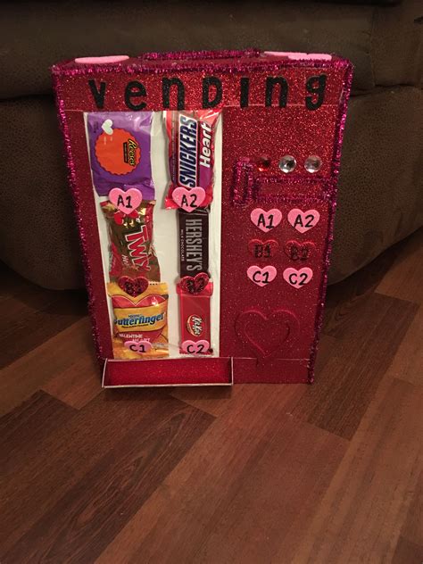 Vending Machine Valentine Box I Made For Halie Valentine Box Reeses Hearts Valentines
