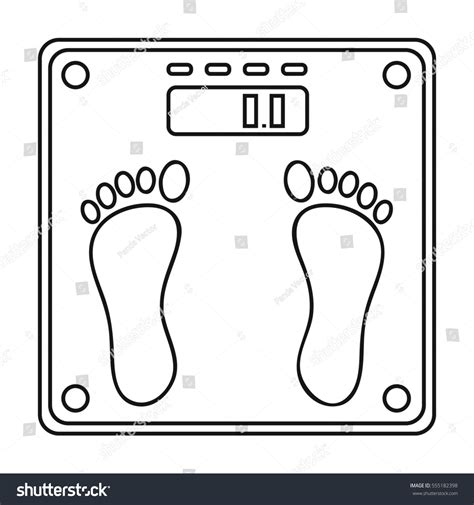 Weighing Scale Icon Outline Style Isolated Stock Illustration 555182398