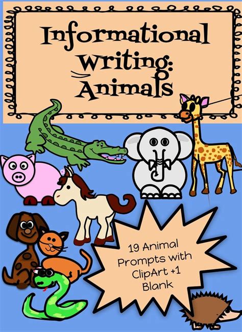 Informational Writing All About Animal Prompts Kindergarten And First