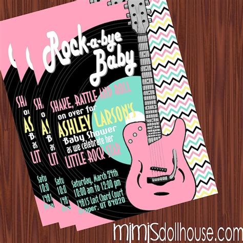 Rock And Roll Invitation Rocker Baby Shower By Mimisdollhouse