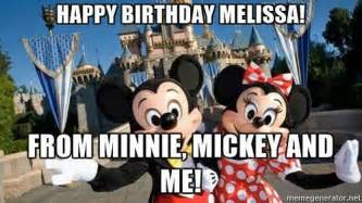 Happy Birthday Melissa From Minnie Mickey And Me Disneyl