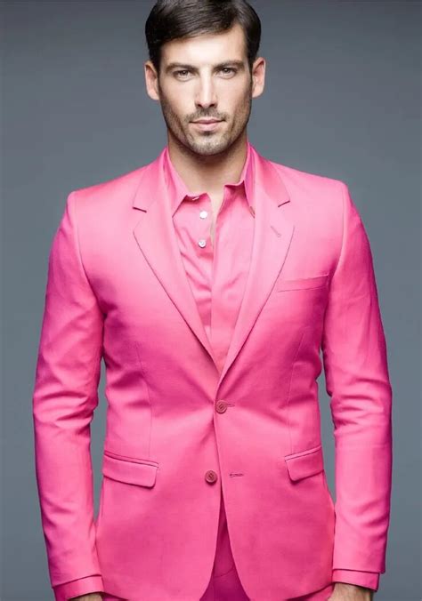 Latest Coat Pant Designs Hot Pink Formal Shining Custom Made Men Blazer