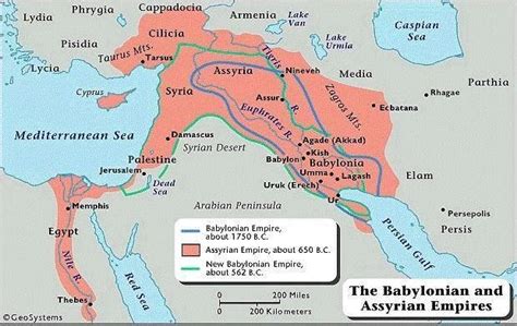 The Babylon And Assyrians Empires Bible History Map Bible Mapping