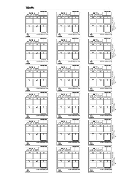 Top High School Volleyball Lineup Sheets Printable Dora