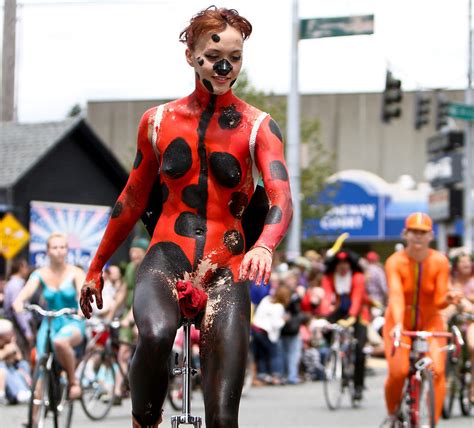 Fremont Solstice Parade Painted Cyclists Natashareed