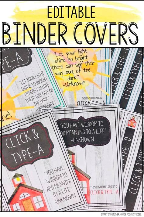 Binder Covers And Spines Editable Watercolor Binder Covers Teacher