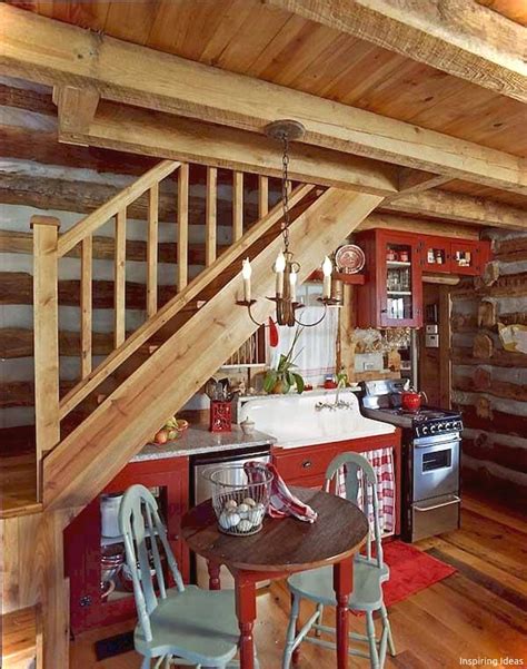 Adorable 45 Gorgeous Cottage Kitchen Small Log Cabin Ideas
