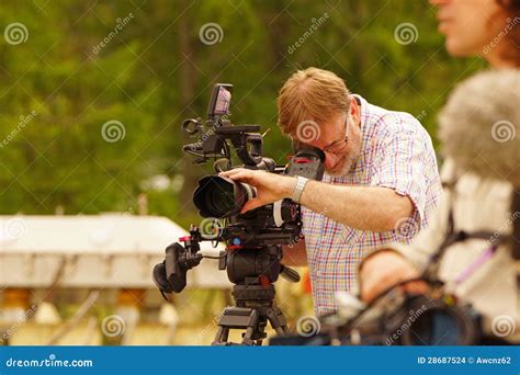Cameraman At Work Stock Photo Image Of Outdoors Recording