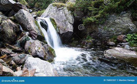 Waterfall From Ravine Stock Image Image Of Mountain 76802357