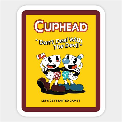 Cuphead Don T Deal With The Devil Cuphead And Mugman Aufkleber