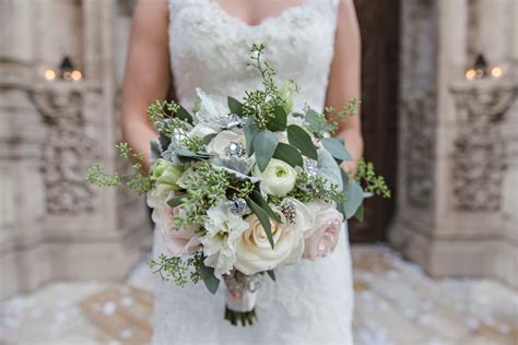 Sage Cream And Light Pink Bridal Bouquet
