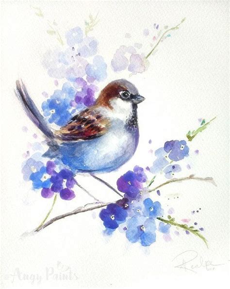 Sparrow Watercolor Art Original Art Original Painting Sparrow Art