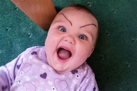 Eyebrow Raising Trend Funny Pics Of Babies With Drawn On Brows
