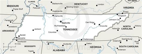 Vector Map Of Tennessee Political One Stop Map