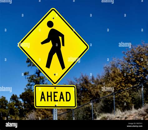 Pedestrian Crossing Ahead Sign Hi Res Stock Photography And Images Alamy