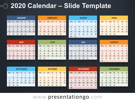 Printable Calendar 2020 Template Free Powerpoint Templates Images