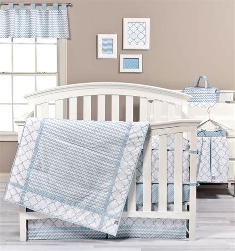 Crib Bedding Set Nursery Baby 3 Piece Trend Lab Boy Boys T Blue Sky