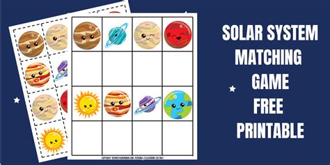 Matching Games For Kids Solar System Behind The Mom Bun