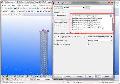 Tekla Structures Create Ties For Part Of Column Or Beam