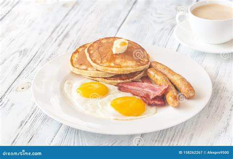 Portion Of American Breakfast Stock Image Image Of Pancake Fried