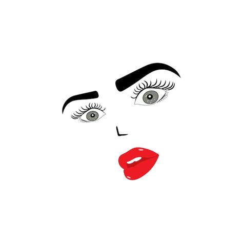 Premium Vector Beautiful Woman Face With Red Lips Vector Fashion