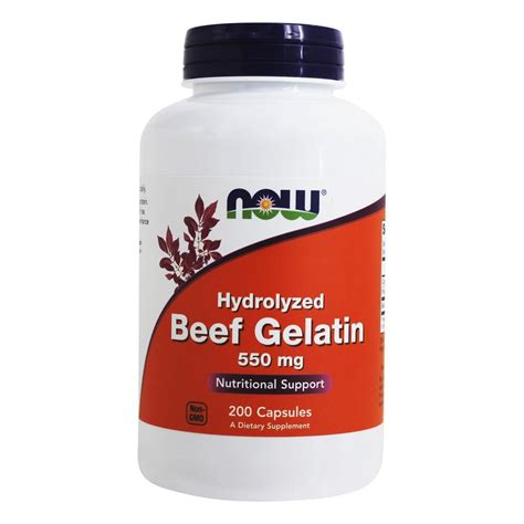 Now Foods Beef Gelatin 550 Mg 200 Capsules Holly Hill Vitamins