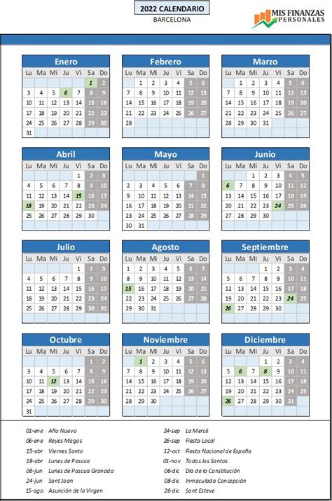 Calendario Laboral Barcelona 2022