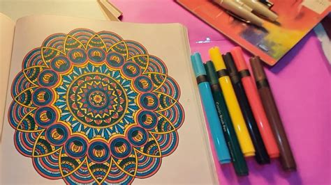 Colouring Mandala Art Brush Pen Art Crazy Craft Youtube