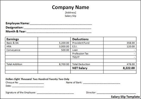 Free Salary Slip Format And Template 15 Salary Slip Excel Word
