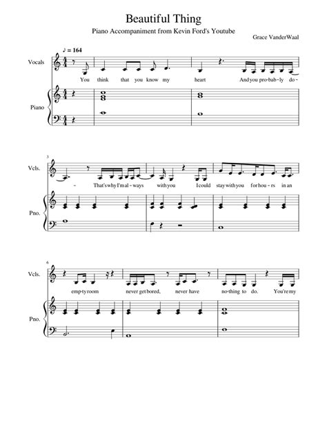 Beautiful Thing Grace Vanderwaal Sheet Music For Piano Oboe Download