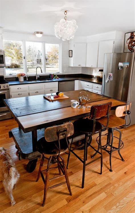 Kitchen table with leaf and (4) rolling chairs. Portable Kitchen Islands - They Make Reconfiguration Easy ...