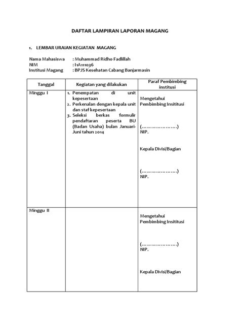Lembar pengesahan i kata pengantar ii daftar isi iii daftar lampiran kegiatan iv daftar gambar kegiatan v daftar. Contoh Daftar Lampiran Pada Laporan Pkl - Seputar Laporan