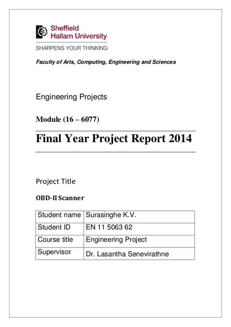 Eng dr isaac mutenyo supervisor: OBD2 Scanner-Final Year Project Report